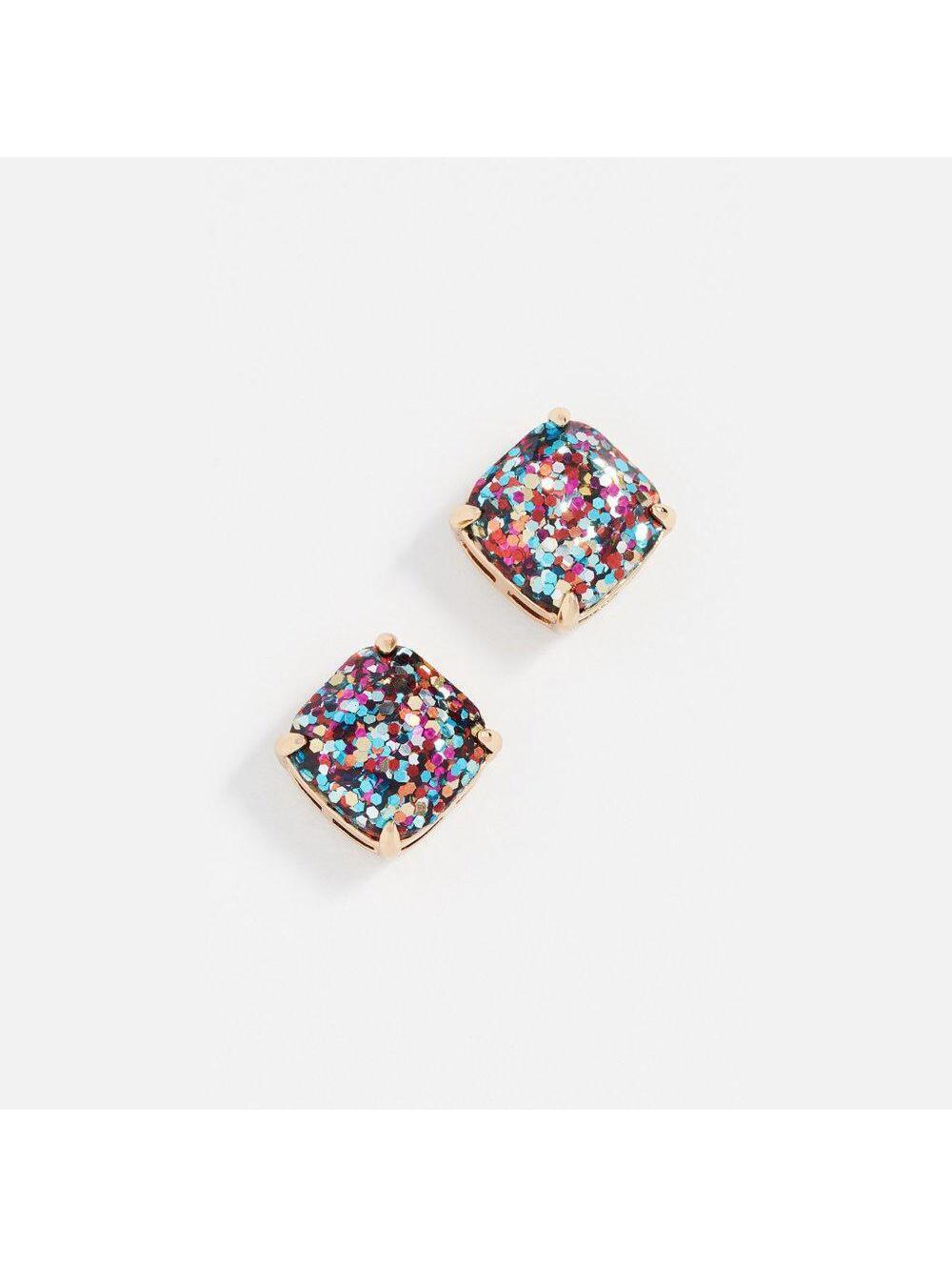 Kate Spade Small Square Stud Earrings Multi Glitter